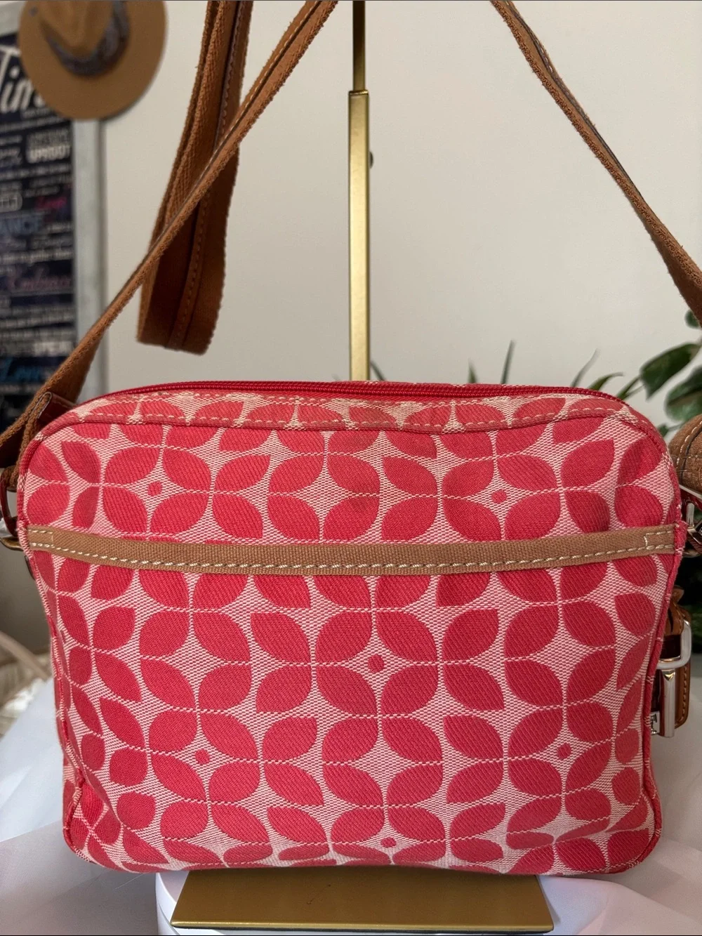 Vintage Fossil Signature Canvas Crossbody